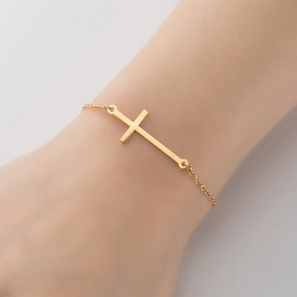 Cross pendant bracelet, simple geometric couple bracelet cross-border wholesale