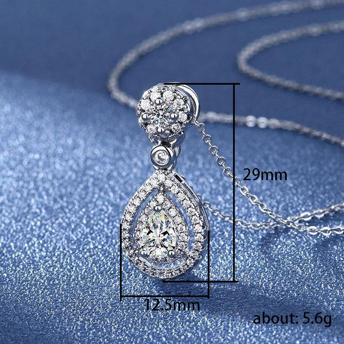 Teardrop pendant sweater necklace simple design clavicle chain