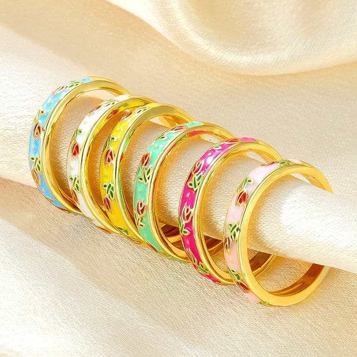 Wholesale dripping flower open rings