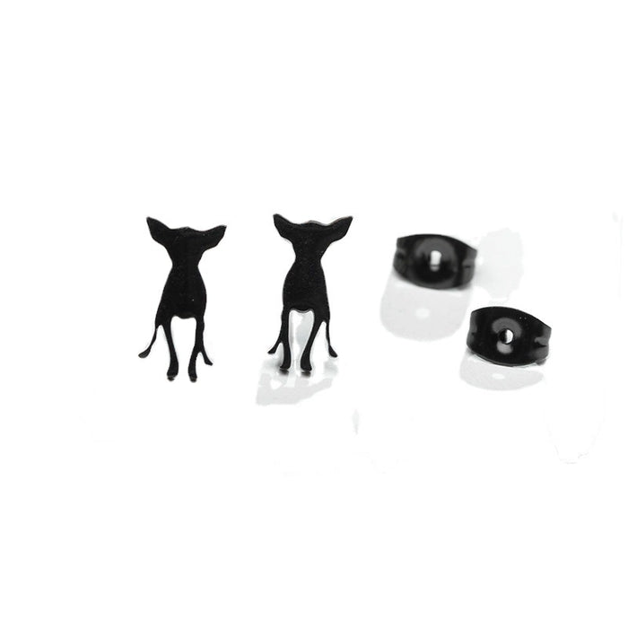 Chihuahua Dog Stainless Steel Stud Earrings - Sweet and Playful Animal Jewelry