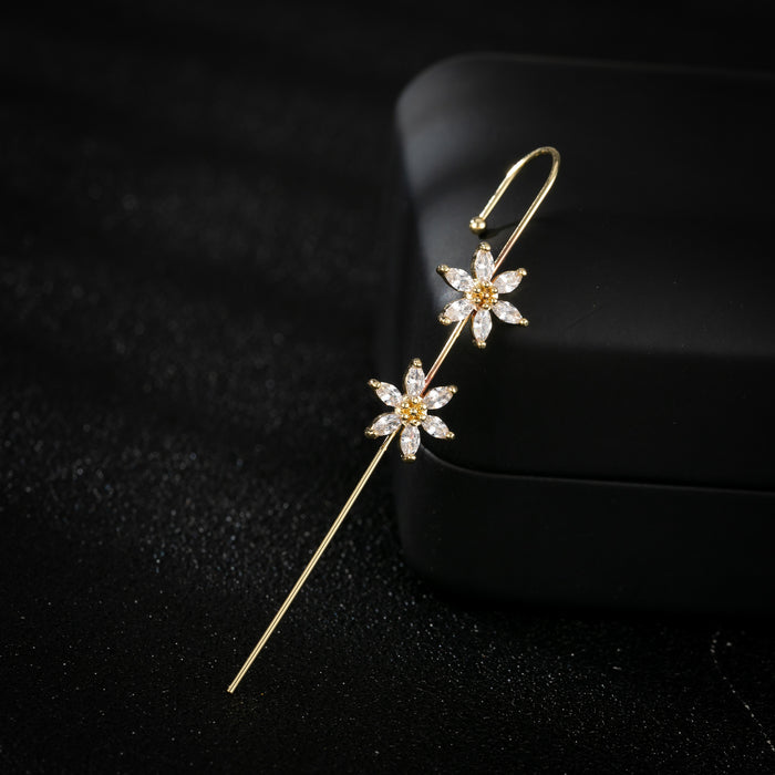 Minimalist Geometric Butterfly and Christmas Tree Stud Earrings with Rhinestone Inlay - Perfect for Holiday Celebrations