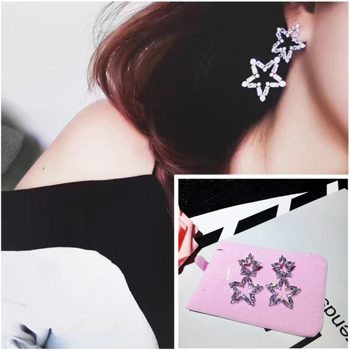 U-shaped ear clips zircon earrings