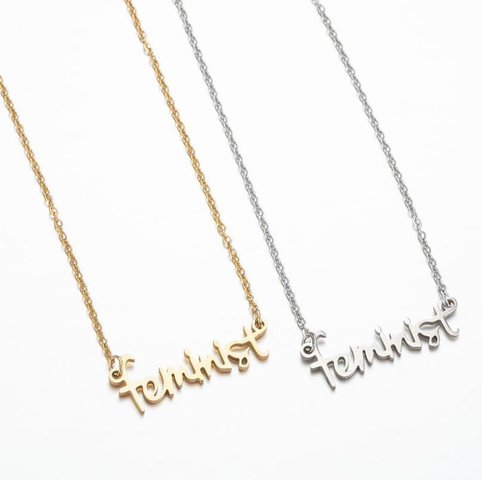 Feminist feminism pendant necklace, cross-border new fashion letter necklace wholesale