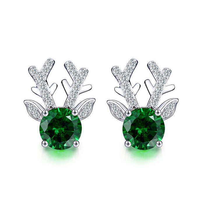 Animal inlaid zircon earrings Christmas fashion earrings