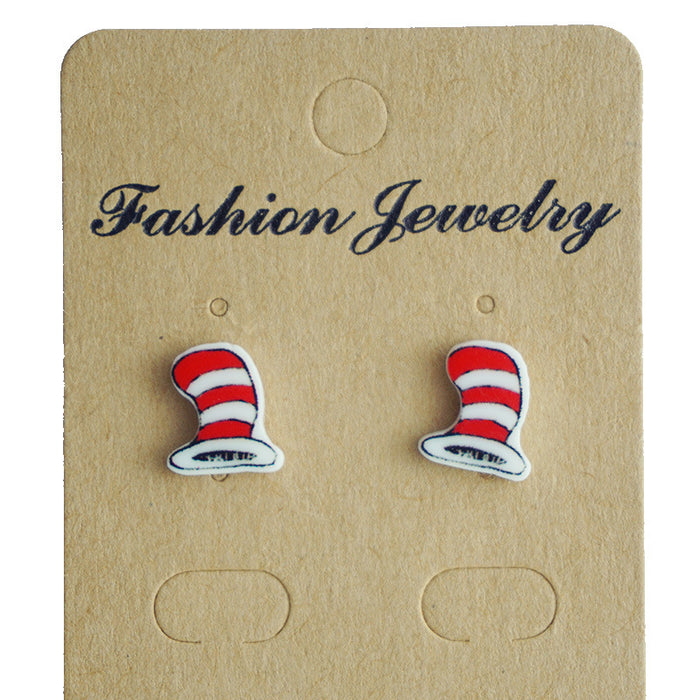 Acrylic cartoon hat earrings