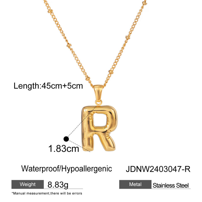 Stainless steel letter necklace pendant neck chain clavicle chain