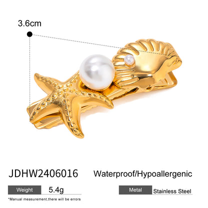 Stainless Steel Shell Hair Clip - High-End Metal Bangs and Stray Hair Clip