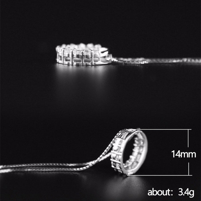 Hollow Circle Pendant Clavicle Necklace Valentine's Day Gift
