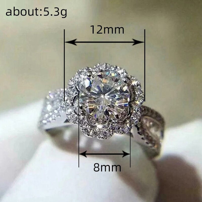 Gypsophila Flower Ring Micro-inlaid Zirconia Fashion Wedding Ring