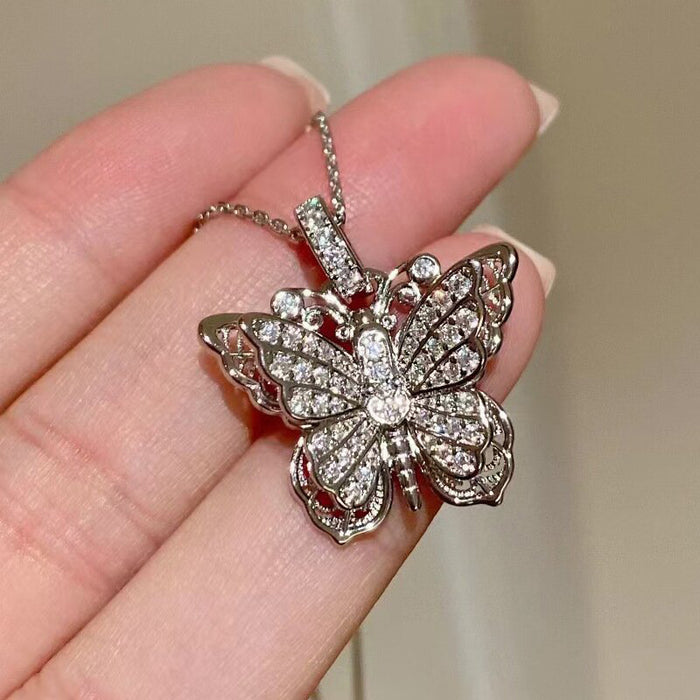 Double Butterfly O-Shaped Chain Necklace