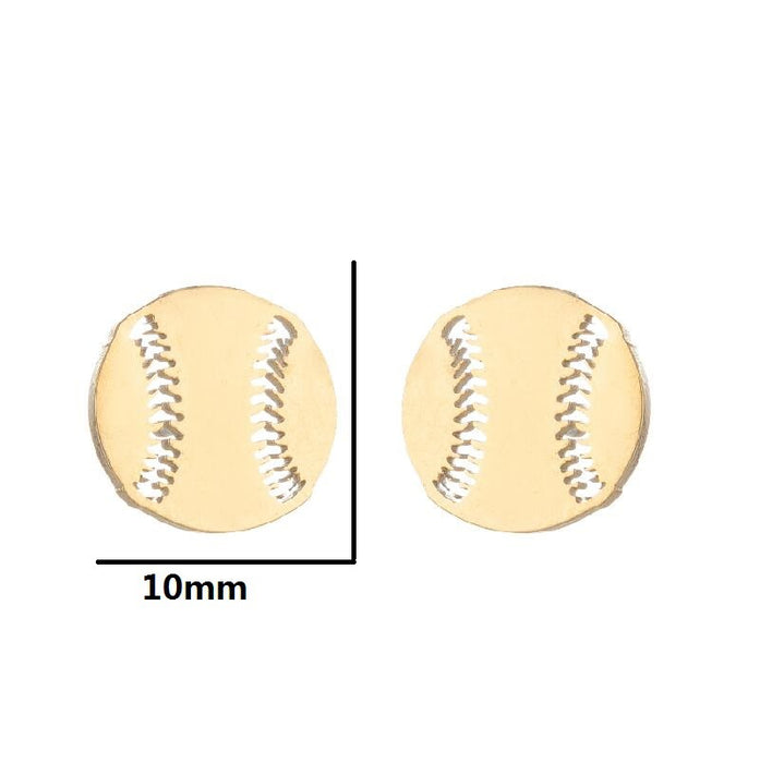 Pendientes de la serie deportiva, pequeños pendientes de béisbol y fútbol de acero inoxidable nuevos de primavera y verano al por mayor