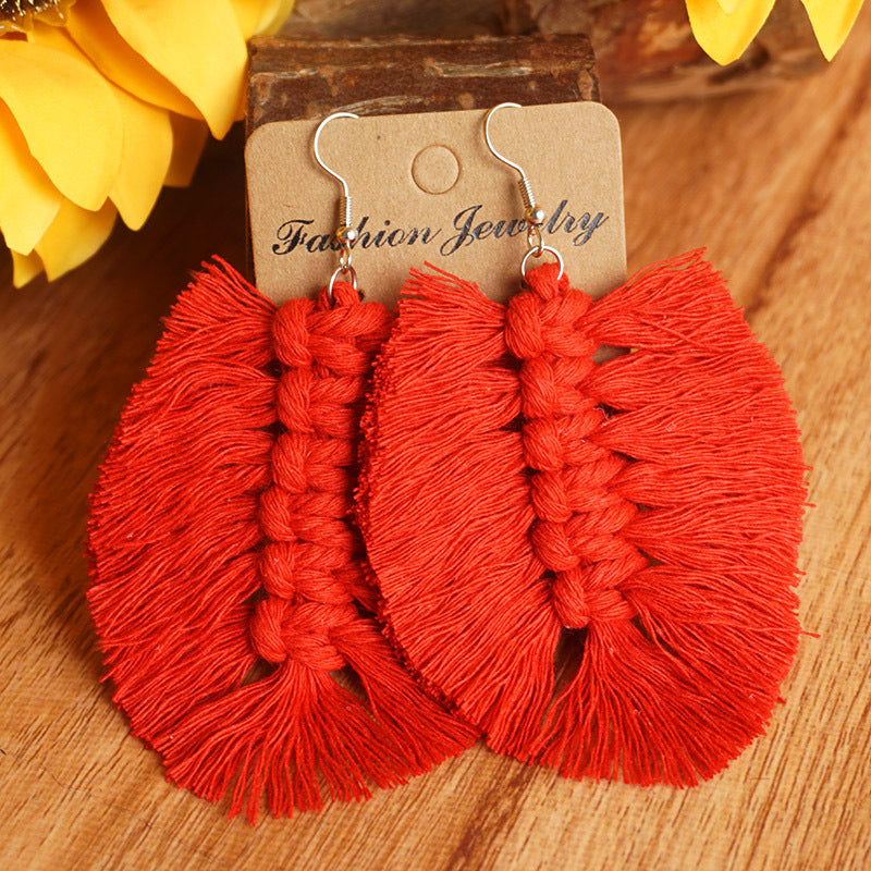 4th of July Bohemian Tassel Earrings for Independence Day