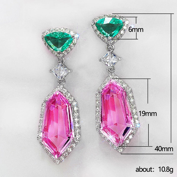 3A zircon imitation crystal earrings