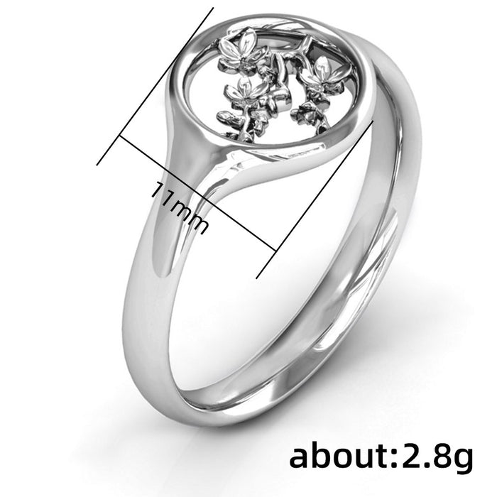 Anillo de flores de cristal de alta calidad para mujer, lleno de diamantes, elegante y simple.