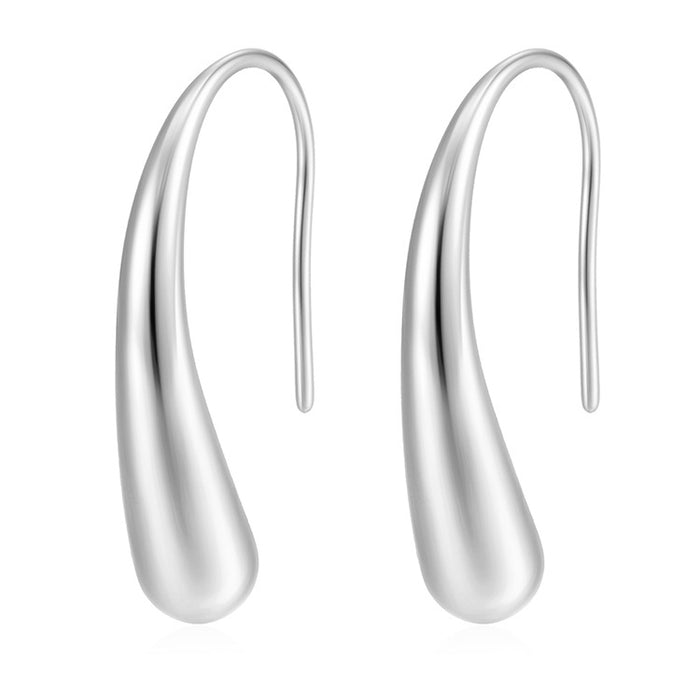 French teardrop stainless steel earrings for women titanium steel simple irregular earrings