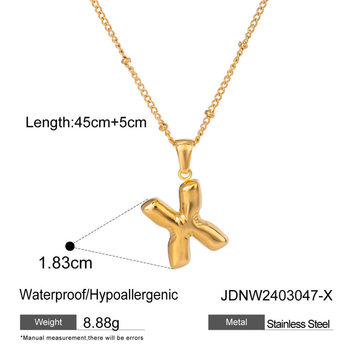 Stainless steel letter necklace pendant neck chain clavicle chain