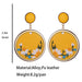Leather Embroidered Floral Earrings with Vintage and Elegant Style - wallojewerly 