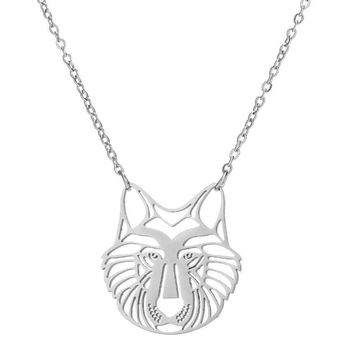 Collar con colgante de lobo y colibrí con forma de gato hueco, versión coreana transfronteriza de lindos accesorios de joyería para animales pequeños