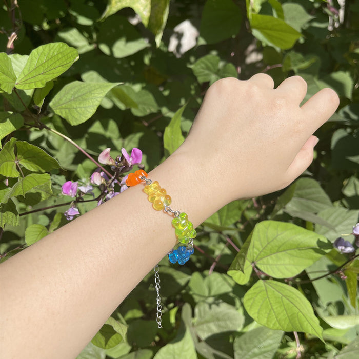 Pulsera navideña con diseño de Papá Noel, alce y árbol de Navidad