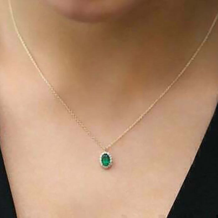 Korean oval pendant retro palace style necklace