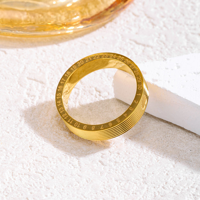 Wholesale gold titanium steel niche design rings