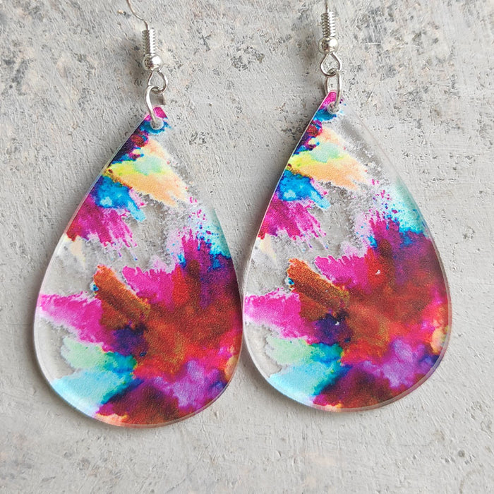 Painted Acrylic Earrings