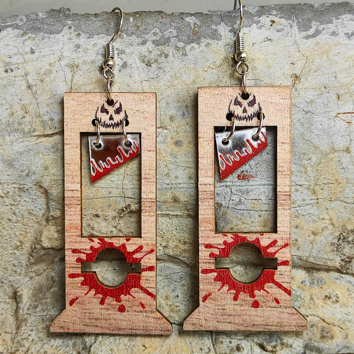 Halloween wooden earrings