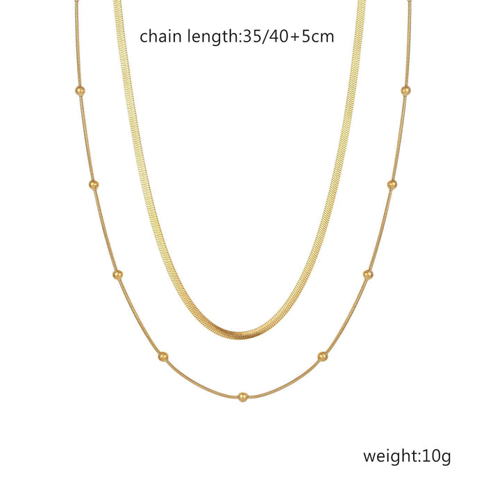 18K plated Figaro necklace, a fashionable and versatile titanium steel chain jewelry