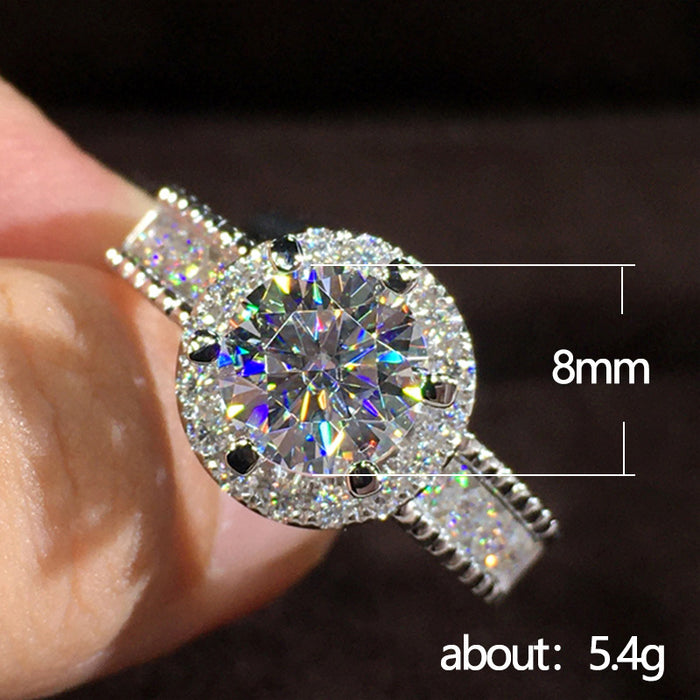 Classic round diamond ring fashionable zircon wedding ring