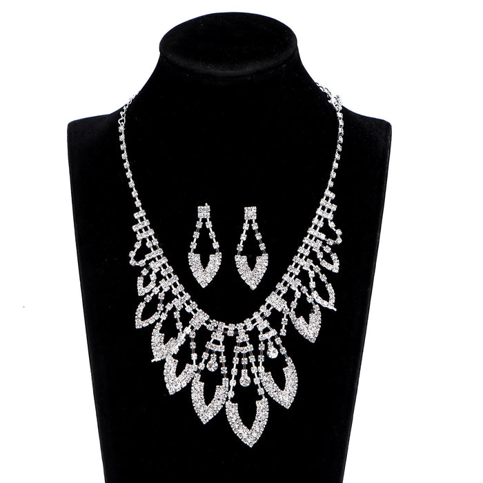 Rhinestone Necklace and Earring Set - Perfect for Evening Gowns and Parties