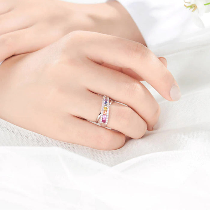 Rainbow Cross Ring Fashion Jewelry Ring