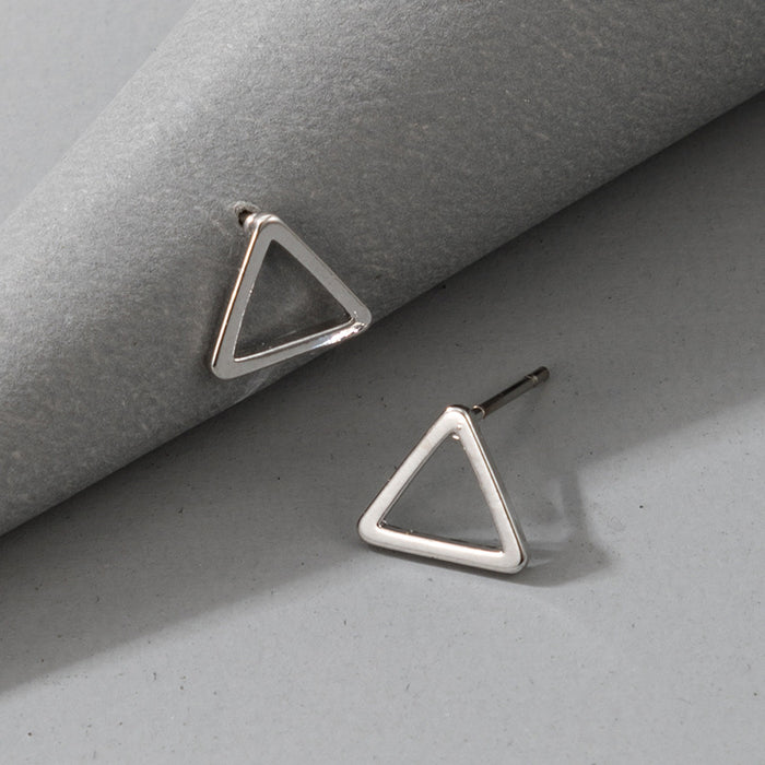 Hollow geometric triangle simple earrings