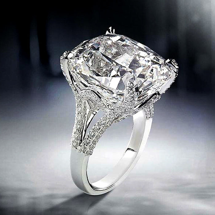 Diamond square princess ring, fashionable engagement diamond ring