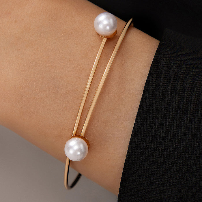 Floral Pearl Cuff Bracelet – Delicate Flower Jewelry