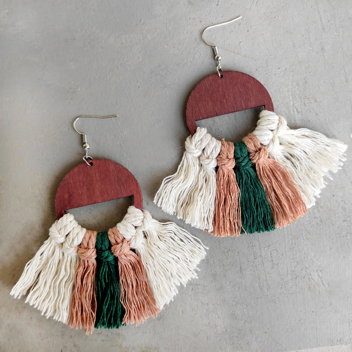 Handwoven Bohemian Tassel Earrings for Simple Ethnic Style