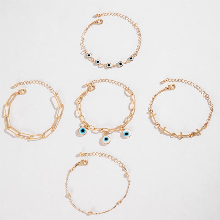 Conjunto de pulseras de conchas y ojo malvado bohemio: joyas únicas para mujeres