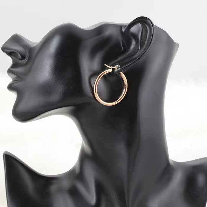 Electroplated 18K stainless steel U-shaped earrings with simple and exaggerated design