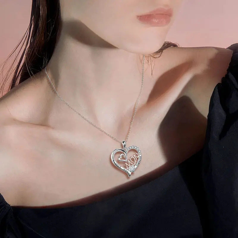 Collar de regalo para el día de la madre con doble amor, colgante de dos colores para mamá