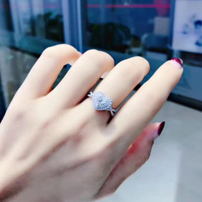 Heart Shaped Ring Romantic Birthday Gift for Women