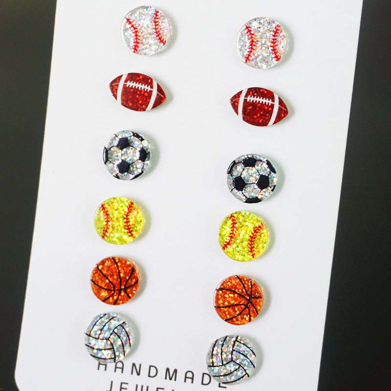 Acrylic Football Baseball Soccer Softball Volleyball Earrings