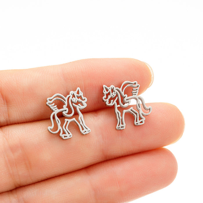 Pendientes de acero inoxidable con forma de unicornio: joyas divertidas y adorables para un estilo divertido