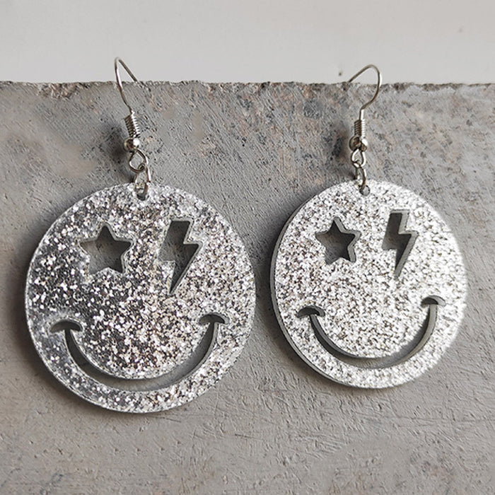 Acrylic Shiny Smiley Earrings