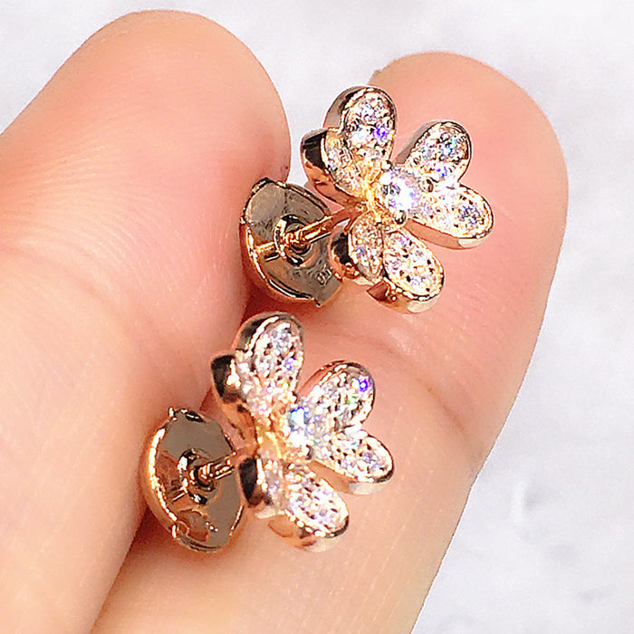 Flower earrings full of diamond earrings for women