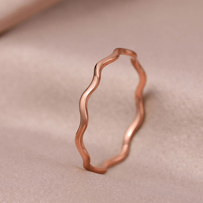 Metal electroplating simple plain ring for women