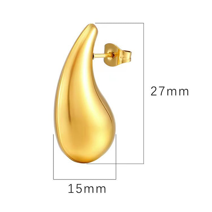 Simple hollow earrings, stainless steel titanium steel women's light luxury earrings wholesale