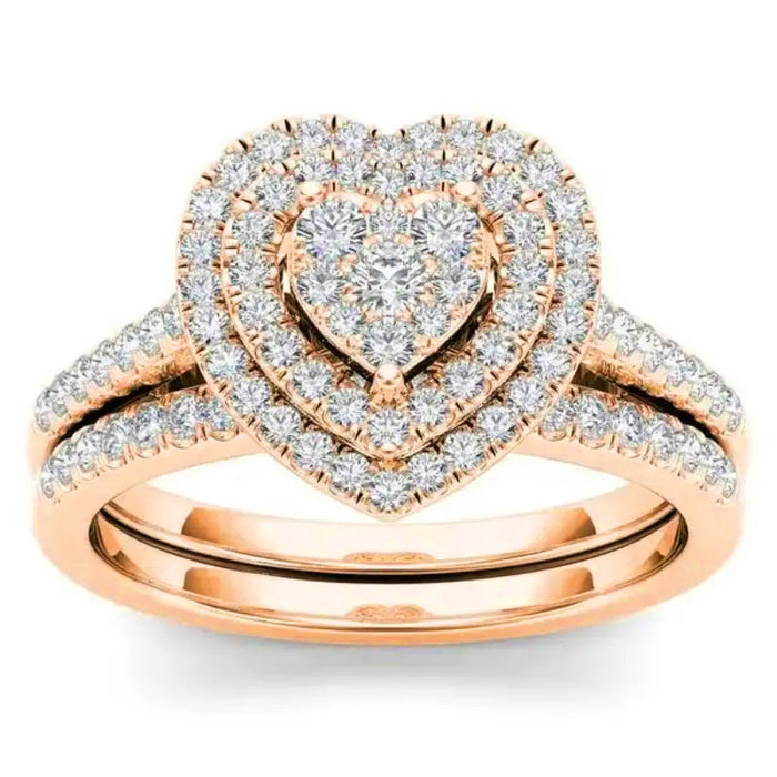 Love heart diamond ring for women popular fashion design