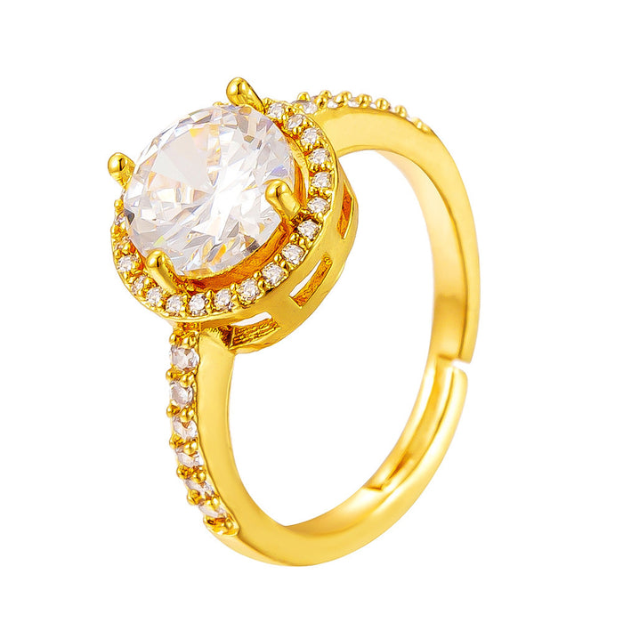 Wholesale round zircon open rings