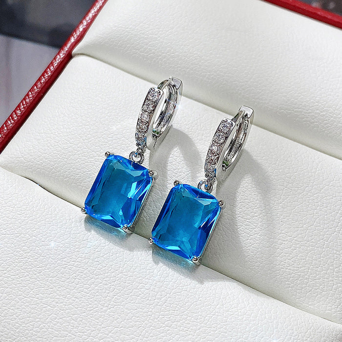 Big zircon earrings