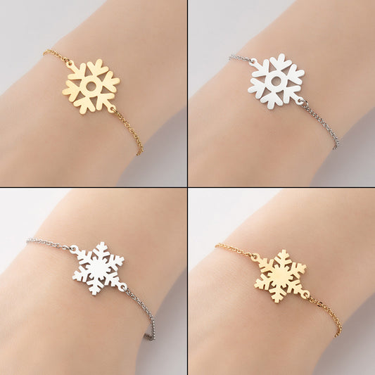 Christmas snowflake pendant bracelet, winter all-match personality jewelry wholesale