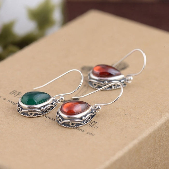 Teardrop-shaped vintage earrings